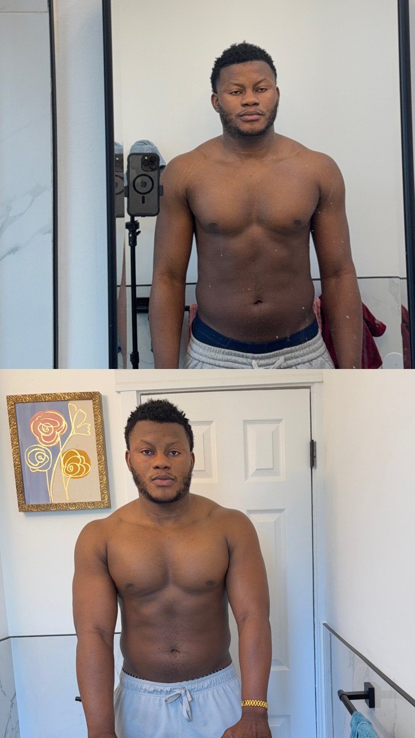Joachim Obagbemileke before and after transformation